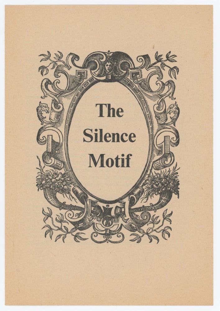 Item #20835 Silence Motif. David McKain.