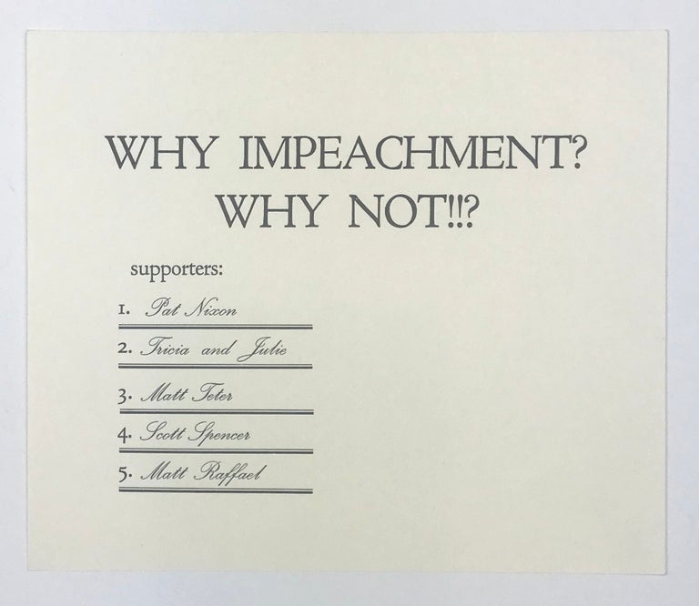 Item #27570 Why Impeachment? Why Not!!? Zephyrus Image.