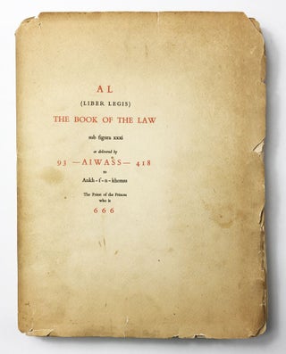 Item #27721 AL (Liber Legis). The Book of the Law. Sub figura xxxi. As Delivered by 93-AIWASS -...