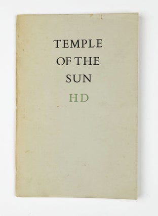 Item #28388 Temple of the Sun. H. D., Hilda Doolittle