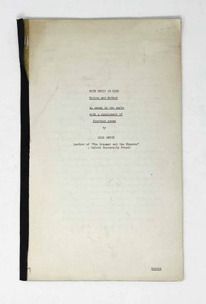 Item #28506 With Music in Mind. Motive and Method. An Essay in Two Parts with a Supplement of...