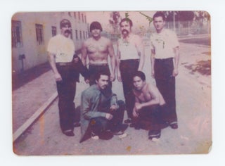 Item #29093 Color Snapshot of 6 Men in a Prison Yard. Anonymous