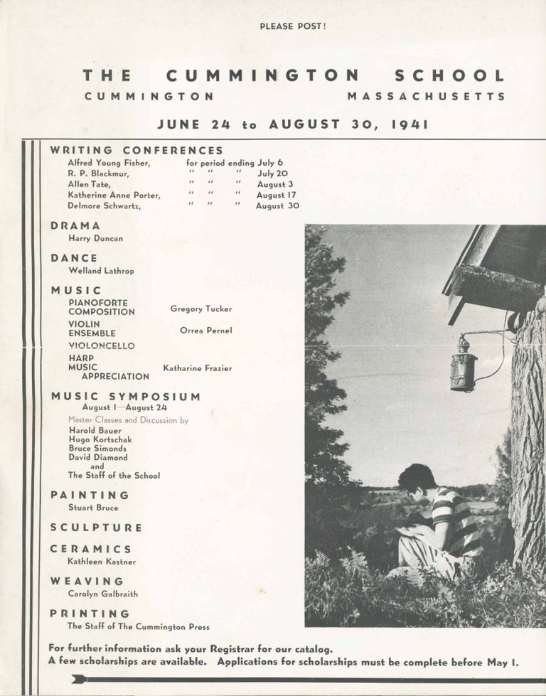 Item #29312 1941 Prospectus for the Cummington School. The Cummington School, Delmore Schwartz.