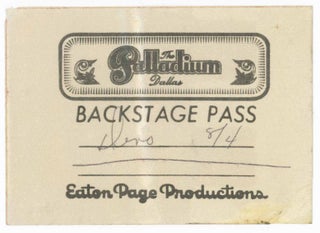 Item #29327 Devo [Dallas, August 4, 1979, at the Palladium] [Backstage Pass]. Devo