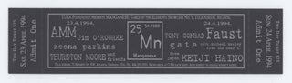Item #29528 Letterpress Ticket for Manganese: Tale of the Elements Showcase No. 1. Faust AMM,...