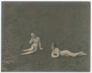 Item #29712 Vintage Photograph of 2 Dolls Reclining. Photographer Unknown
