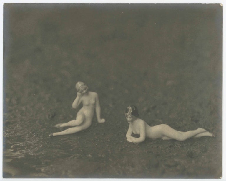 Item #29712 Vintage Photograph of 2 Dolls Reclining. Photographer Unknown.