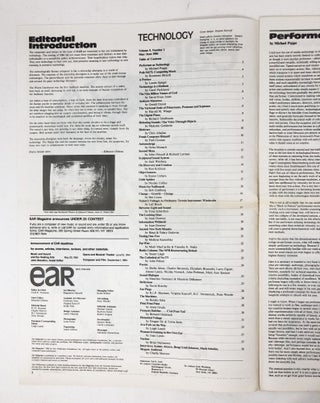 Ear Magazine Vol. 9, No. 1. Technology.
