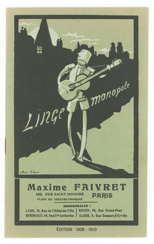 Item #30275 Linge Monopole; Edition 1909-1910 [cover title]. Catalogue General du Linge Monopole, Maxime Faivret. Maxime Faivret, dealer.