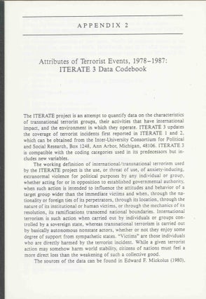 Item #30311 Untitled [Attributes of Terrorist Events, 1978-1987]. Florian Zeyfang