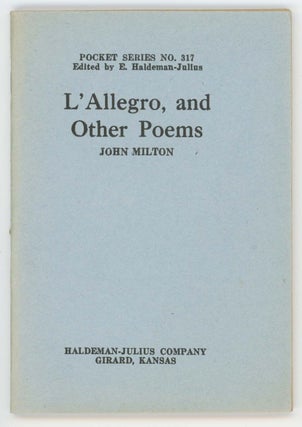 Item #30462 L'Allegro, and Other Poems [Ten Cent Pocket Series No. 317]. John Milton
