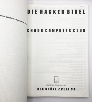 Die Hackerbibel [Cover Title]. Die Hacker Bibel Teil 1.