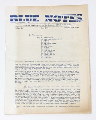 Item #30584 Blue Notes Vol. 2.7. Official Newsletter of the San Francisco IBM PC Users Group....