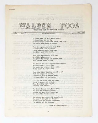 Item #30596 Walden Pool Vol. I, No. 4. Words That Dare to Break the Silence. Atlanta Walden Two...