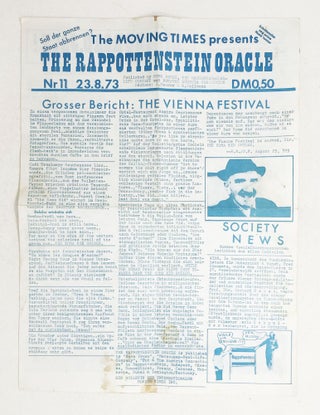 Item #30672 The Moving Times Presents The Rappottenstein Oracle Nr. 11. Jörg Fauser, eds...