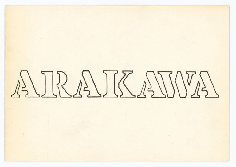 Item #30783 Arakawa. Shusaku Arakawa.