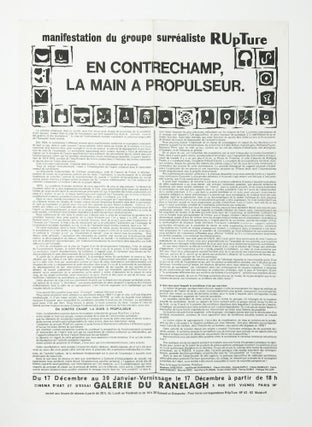 Item #30790 En Contrechamp, La Main a Propulseur: Manifestation due Groupe Surrealiste RUpTure....