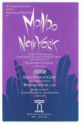 Item #30796 You Are Invited to be a Participant Witness in Mondo New York. Michael Alig