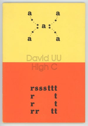 Item #30892 High C. Selected Sound & Visual Poems, 1965-1983. David UU
