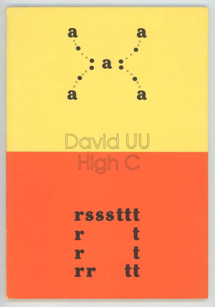 Item #30892 High C. Selected Sound & Visual Poems, 1965-1983. David UU.