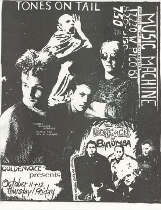 Item #31076 Flyer for a 1984 Show at Music Machine. Tones on Tail