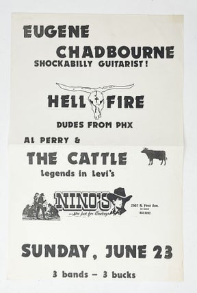 Item #31217 Oversized Flyer for a 1985 Show in Tucson. Hellfire Eugene Chadbourne, Al Perry, The...
