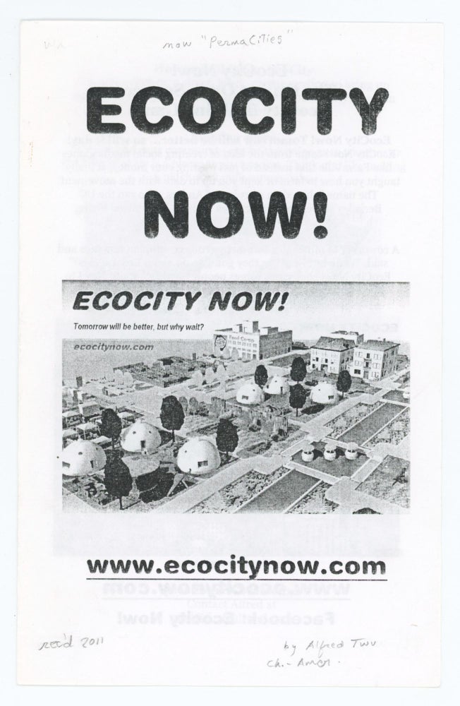 Item #31236 Ecocity Now. Benjamin Paris Alfred Twu, Scotty Zeitgeist.