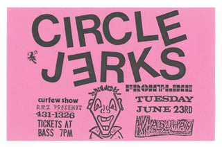 Item #31237 Flyer for a 1981 Show at Mabuhay Gardens. Circle Jerks. Frontline