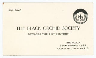 Item #31241 Business Card for the Black Orchid Society. Black Orchid Society