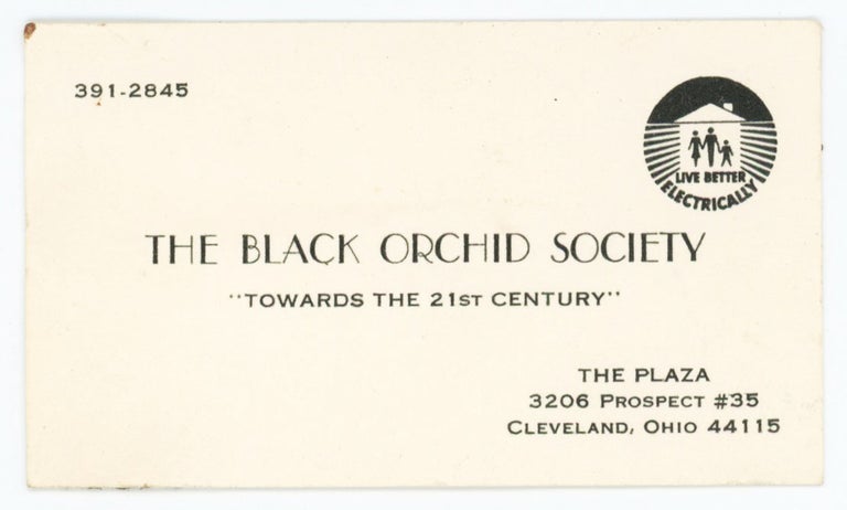 Item #31241 Business Card for the Black Orchid Society. Black Orchid Society.