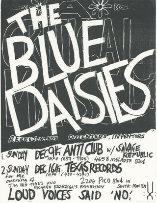 Item #31251 Flyer for a Series of 1984 Shows. The Blue Daisies. Savage Republic
