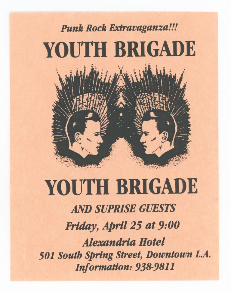 Item #31253 Punk Rock Extravaganza! [Handbill]. Youth Brigade.
