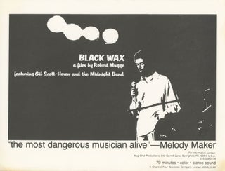 Item #31307 Black Wax [Flyer]. Gil-Scott Heron, Robert Mugge