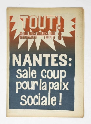 Item #31545 Tout! Ce Que Nous Voulons: Tout! No. 8. Jean-Paul Sartre, eds