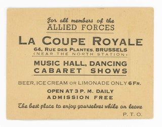 Item #31622 For All Members of the Allied Forces. Music Hall, Dancing, Cabaret Shows. La Coupe...