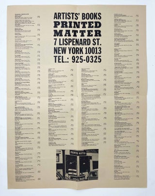 Item #31631 Printed Matter Artists' Books. Printed Matter