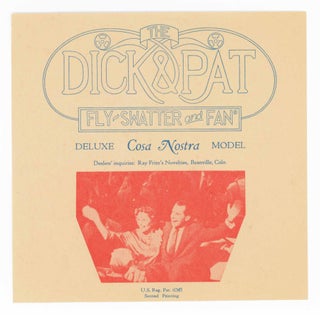 Item #31691 Label for the Dick & Pat Fly-Swatter and Fan (Cosa Nostra Model). Zephyrus Image, Ed...